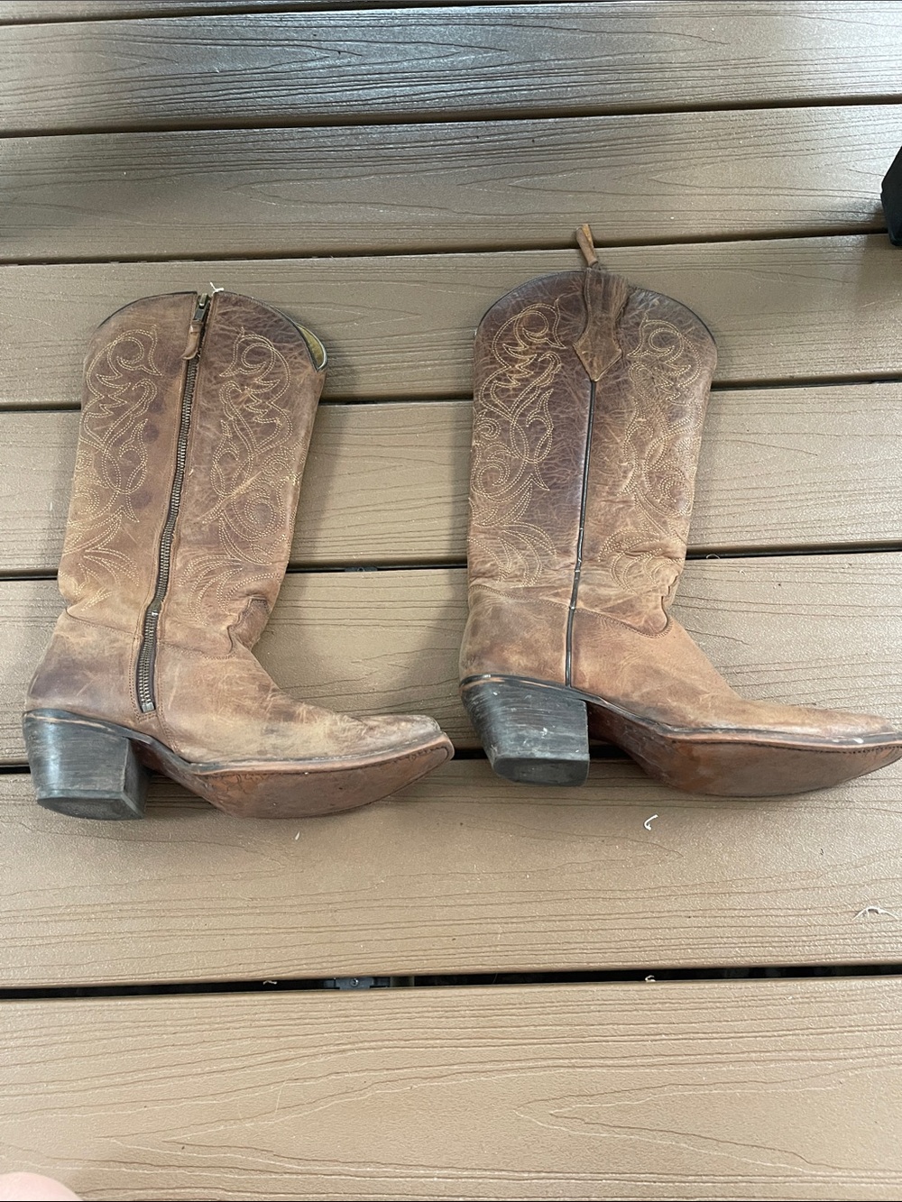 Justin Boots Brown Leather Western Knee-High Boots size 8 women’s